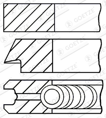 08-436300-00, Piston Ring Kit, GOETZE ENGINE, 13011-26090, 13011-26100, 13011-26110