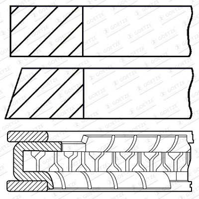 08-445500-00, Piston Ring Kit, GOETZE ENGINE, 13011-PNE-G02, 0844550000, 13011PNEG02