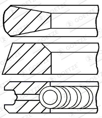 Piston Ring Kit - 08-782100-00 GOETZE ENGINE - 1901483, 1901793, 1901990