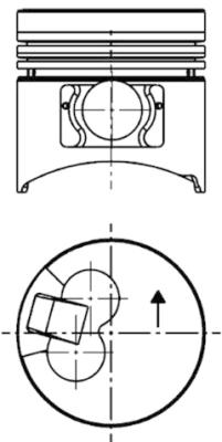 40059610, Piston with rings and pin, KOLBENSCHMIDT