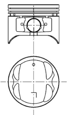 40062600, Piston with rings and pin, KOLBENSCHMIDT, 13101-74170, 6074600, 1310174170