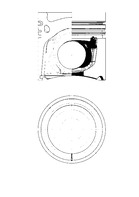 41003620, Piston with rings and pin, KOLBENSCHMIDT, A9260306018, A9260306418, A9260304818, A9260306818, A9260307218, A9260305618, 106036, 9260304818, 9260305618, 9260306018, 9260306418