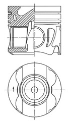 41711600, Píst včetně kroužků a čepu, Píst komp.OM 651/kom.45,00mm/chlazený/KBB, KOLBENSCHMIDT, 6510302517, A6510302517