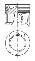 41812600, Piston with rings and pin, KOLBENSCHMIDT, 120A13419R, 120A18001A, 120A11104R