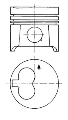 94642700, Piston with rings and pin, KOLBENSCHMIDT