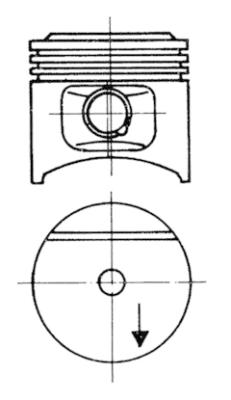 Piston with rings and pin - 93677610 KOLBENSCHMIDT - A1020309718, A1020303537, A1020303937