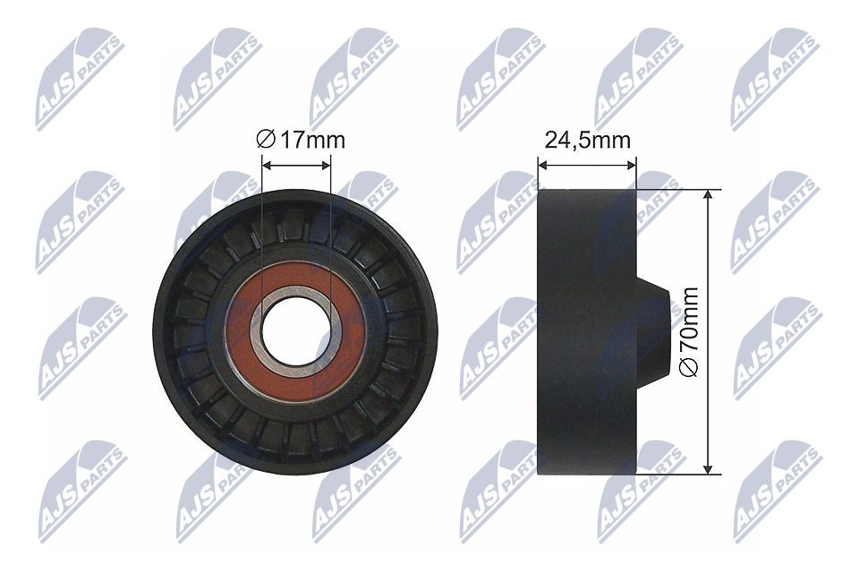 Deflection Pulley/Guide Pulley, V-belt - RNK-AR-012 NTY - 04891720AA, 1041056100, 279023120142