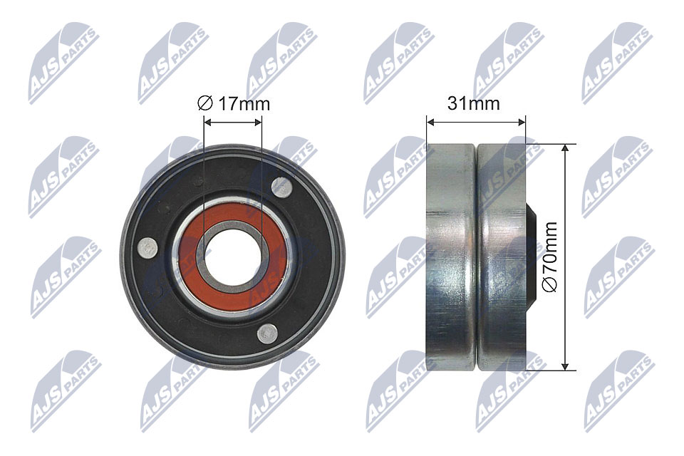 Deflection Pulley/Guide Pulley, V-belt - RNK-AU-040 NTY - 077903133F, 077903133G, 03-40753-SX