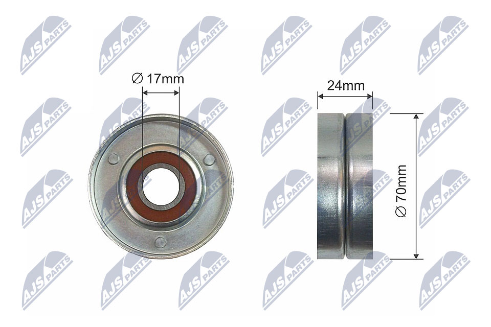 Deflection Pulley/Guide Pulley, V-belt - RNK-AU-051 NTY - 038903315AB, 03.80915, 038903315AE