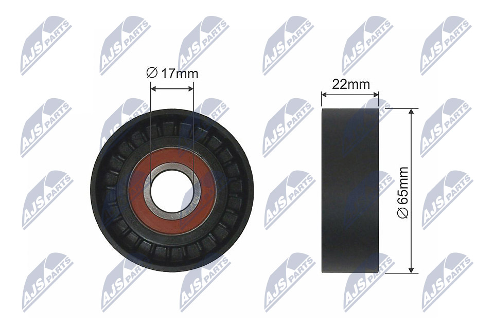 Umlenk-/Führungsrolle, Keilriemen - RNK-AU-055 NTY - 07K145172B, 7K145172B, 001-10-22906