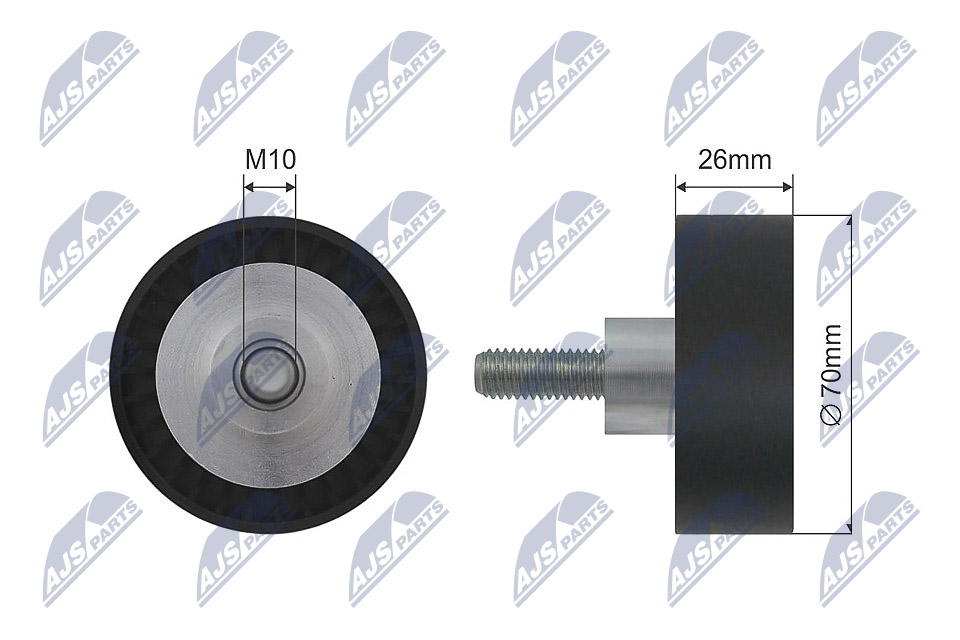 Deflection/Guide Pulley, V-ribbed belt - RNK-BM-009 NTY - 11281435594, 03-40071-SX, 03.80113