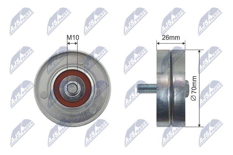 Deflection/Guide Pulley, V-ribbed belt - RNK-CH-020 NTY - 04861633AA, 05066938AA, 03-40512-SX