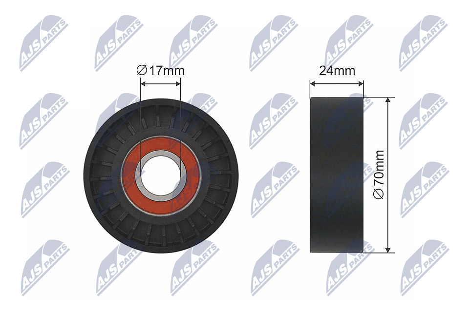Deflection Pulley/Guide Pulley, V-belt - RNK-FR-015 NTY - 1367254, 4M5Q6A228ED, 4M5Q-6A228-ED