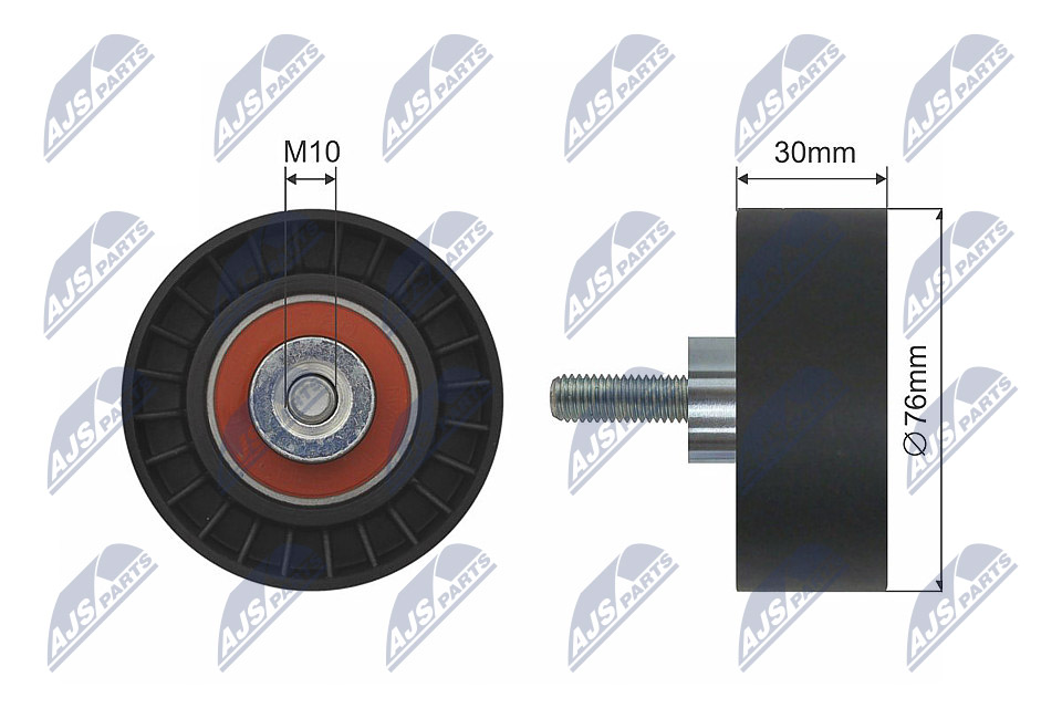 RNK-FR-027, Deflection/Guide Pulley, V-ribbed belt, NTY, FORD C-MAX, FIESTA, FIESTA IV, FOCUS C-MAX, FOCUS II, GALAXY, MONDEO IV, S-MAX 1.8D 03.00-06.15, 1136183, 1149503, YS6E19A216AA, YS6E19A216AB, 30797, 532045810, 55281, APV2531, GA352.84, T0339, T36250, TOA3768, VKM34111