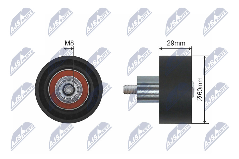 Deflection Pulley/Guide Pulley, timing belt - RNK-FR-028 NTY - 1095025, YF09-12-730, 1213852