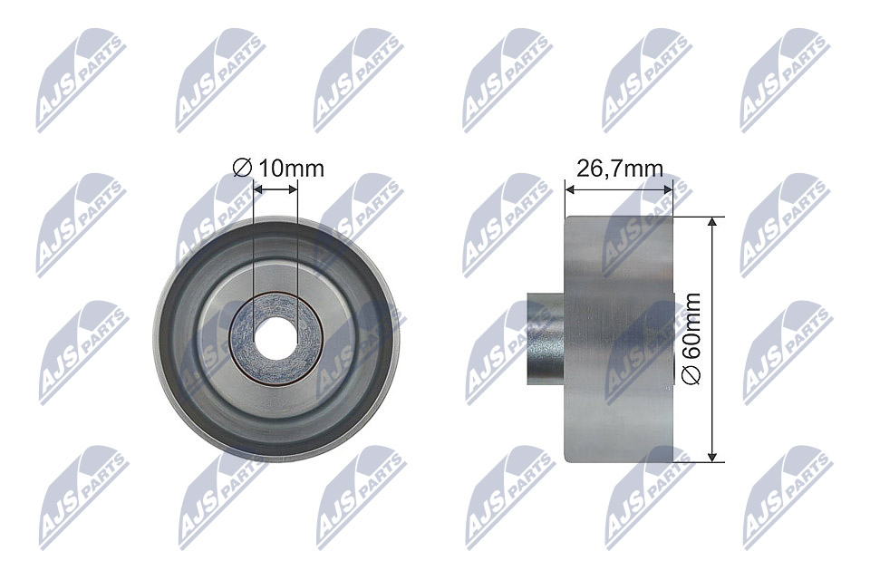 RNK-FR-029, Deflection/Guide Pulley, V-ribbed belt, NTY, FORD TOURNEO CONNECT, TRANSIT CONNECT 1.8D 06.02-12.13, 1308227, 1361545, 1473383, 2T1Q19A216AA, 2T1Q19A216BA, 2T1Q19A216BB, 30873, 532031110, 55263, APV2550, GA352.53, T0336, T36431, VKM34102, F-125135.05