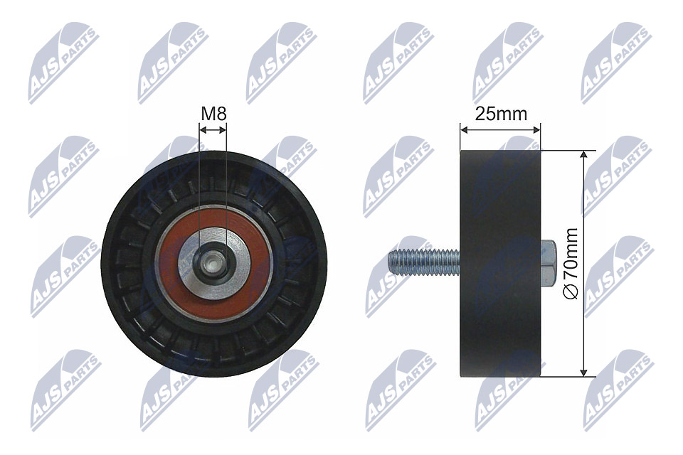 Vratná/vodicí kladka, klínový žebrový řemen - RNK-FT-007 NTY - 500344132, 6453.CE, 6453.FL