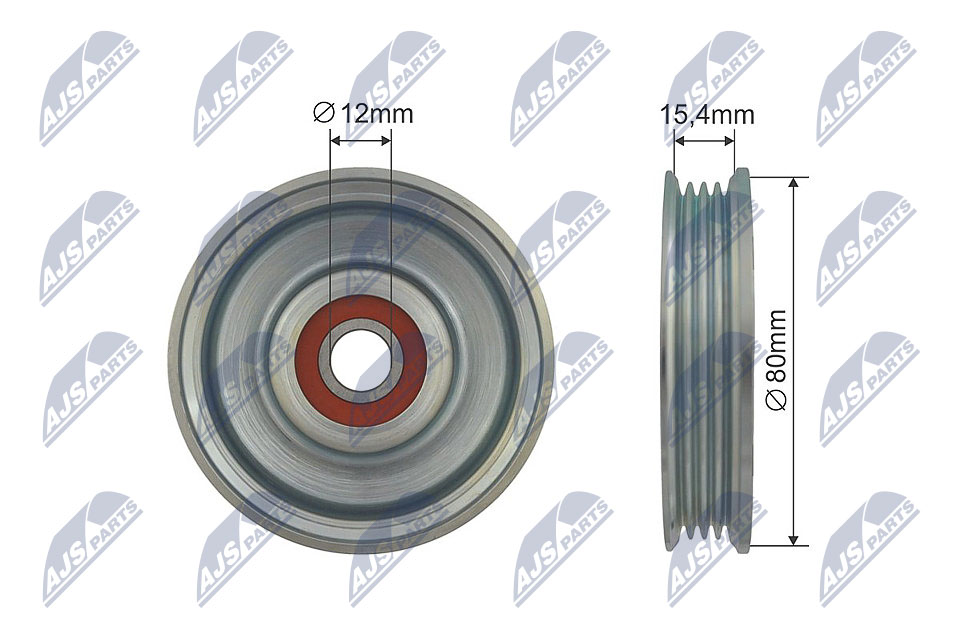 Tensioner Pulley, V-ribbed belt - RNK-NS-043 NTY - 11925-EB70A, 11925-VC801, 11925-VC80A