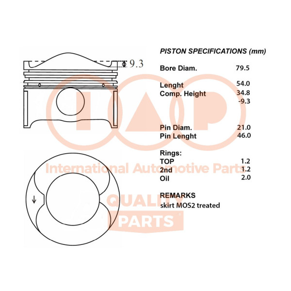100-04041, Piston with rings and pin, IAP QUALITY PARTS, Ford C-Max Focus Grand C-Max Kuga Mondeo S-Max 1,5EcoBoost BNMA/M8DA/M8DB/M8DD/M8DE/M8MA/M8MB/M9DA/M9DB/M9DG/M9DH/M9MA/M9MC/UNCA/UNCB/UNCC/UNCD/UNCE/UNCF/UNCG/UNCH/UNCI/UNCJ/UNCK/UNCM/UNCN 2014+, 87-452807-10