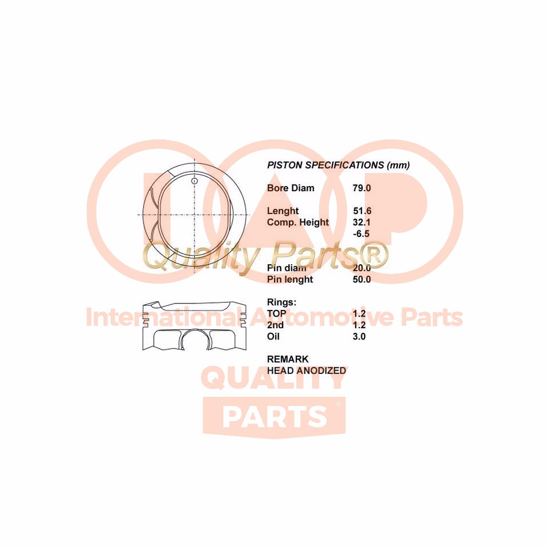 100-17105, Piston with rings and pin, IAP QUALITY PARTS, Toyota Avensis Celica Corolla Verso MR2 RAV4 1ZZFE 1ZZ-FE 1,8i 1999+, 20TO059, 1301122200, 13011-22200, 1310122030, 13101-22030, 1310122031, 13101-22031, 1310122032, 13101-22032