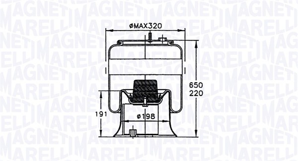 Bellow, air suspension - 030607020117 MAGNETI MARELLI - 1006551, 112322, 45402007