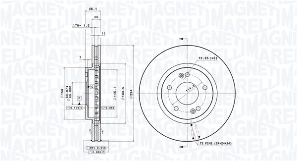 360406087900, Bremsscheibe, MAGNETI MARELLI, 5171226100, 0832922, 0986479434, 09.9598.10, 17197, 186824, 203415, 230593, 24.0126-0127.1, 24938, 285350600, 31313, 54364, 92136400, 980091R, BD126068, BG3860, BR31313, BS8557, CW26127, DDF1292, DF4443, DI956364, MDC1654, 09.9598.11, 1815203413, 24012601271, 285350620, 92136403, DDF1292C