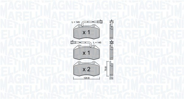 363916061157, Bremsbelagsatz, Scheibenbremse, MAGNETI MARELLI, 51934099, 68243338AA, 71765466, 71773661, 77365672, 77365830, 77366718, 77367517, 77366290, 05P1389B, 0986494903, 13.0460-4853.2, 22-0651-2, 24162.150.2, 2468701, 601275, 8DB355016-141, BPD1560, FDB4320, GDB2045, P23139, RA.0801.2, T2111, 05P1671, FSL4320, GDB2049, 05P2106