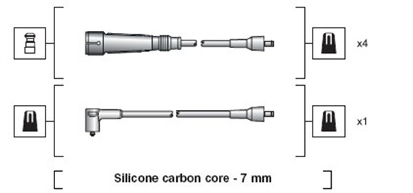 Ignition Cable Kit - 941318111129 MAGNETI MARELLI - RCVW216, RC-VW216