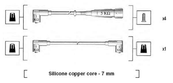 Ignition Cable Kit - 941175100752 MAGNETI MARELLI - 7245, ABM19, LS204