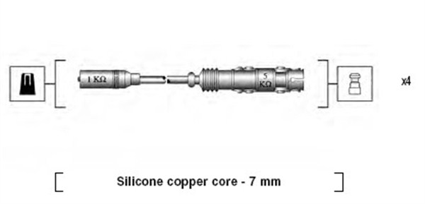 Ignition Cable Kit - 941175250764 MAGNETI MARELLI - 49601, ABM44, T578C