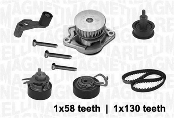 Water Pump & Timing Belt Kit - 341403680001 MAGNETI MARELLI - 121187, 1987948863, 30-0674-1