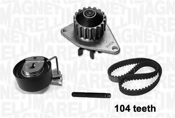 Water Pump & Timing Belt Kit - 341405310002 MAGNETI MARELLI - 1609525180, 1610793280, 121159
