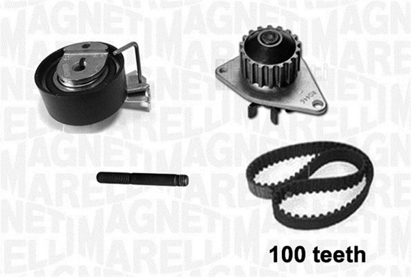 Water Pump & Timing Belt Kit - 341405320001 MAGNETI MARELLI - 1609525080, 1610793180, 121160