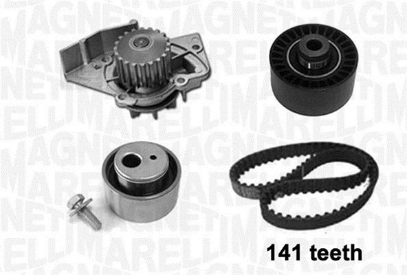 Water Pump & Timing Belt Kit - 341405990001 MAGNETI MARELLI - 1609524680, 71771596, 1987948881