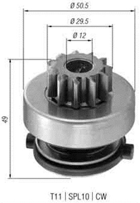 940113020366, Pinion, starter, MAGNETI MARELLI, 1006209671, 230834