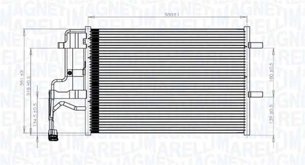 Condenser, air conditioning - 350203844000 MAGNETI MARELLI - BP4K-61-480A, BP4K-61-480B, BP4K-61-480C
