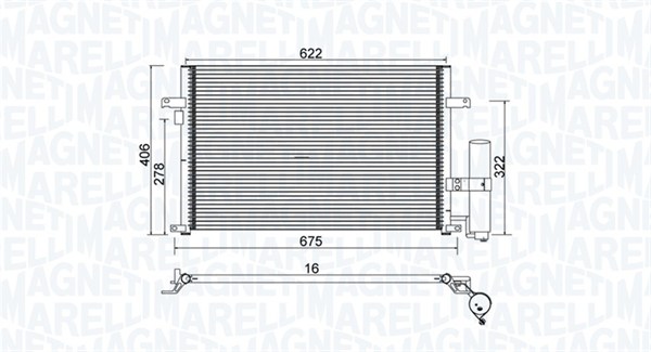 350203912000, Condenser, air conditioning, MAGNETI MARELLI, 96484931, 96804274, 96837834, 0831.3014, 35573, 43153, 81005056, 8FC351302-191, 94725, DW5056D