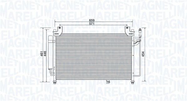 Condenser, air conditioning - 350203990000 MAGNETI MARELLI - EGY1-61-48ZB, EGY1-61-48ZC, EH44-61-480