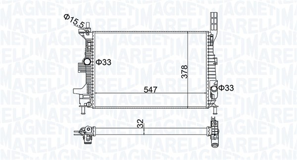 Radiator, engine cooling - 350213173800 MAGNETI MARELLI - 1766348, 1804849, 1830145
