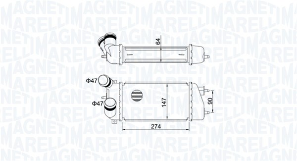 351319205240, Charge Air Cooler, MAGNETI MARELLI, 0384G2, 0703.3004, 09004212, 30836, 706.011, 817651, 8ML376760-711, 96774, CNA4212