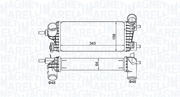 351319205550, Charge Air Cooler, MAGNETI MARELLI, 1764929, 2026747, 18014703, 30926, 710.037, 818667, 96490, FD4662