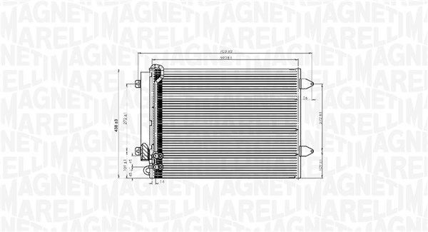 Condenser, air conditioning - 350203919000 MAGNETI MARELLI - 3C0820411, 3C0820411C, 3C0820411E
