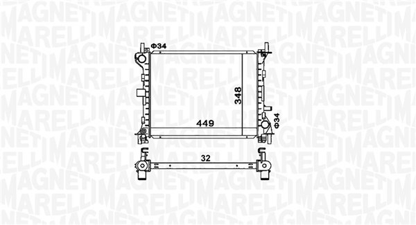 350213160300, Chladič, chlazení motoru, Chladič, chlazení motoru, MAGNETI MARELLI, 1061185, 1093713, 1132658, 1671968, 0105.3056, 110.087/A, 18002263, 509614, 62074A, 732731, 8MK376754-771, DRM10050, FD2263