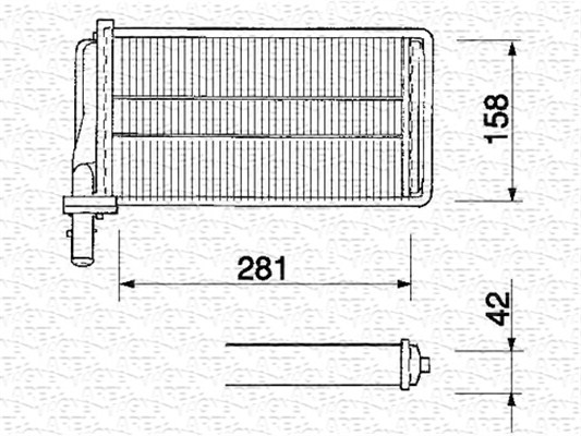Heat Exchanger, interior heating - 350218061000 MAGNETI MARELLI - 60801672, 60805074, 82420112