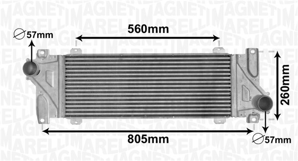 351319205520, Charge Air Cooler, MAGNETI MARELLI, 5119997AA, A9015011001, 30004448, 718.142/O, 8ML376724-291, 96448, MS4448