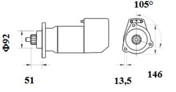 Starter Ms696 Mahle 0001411009 0011519701 0050000 K Motorshop